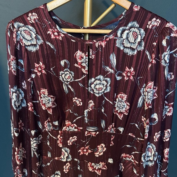 Rachel Roy Royal Orchid Burgundy Floral Fall Dress - Picture 3 of 11